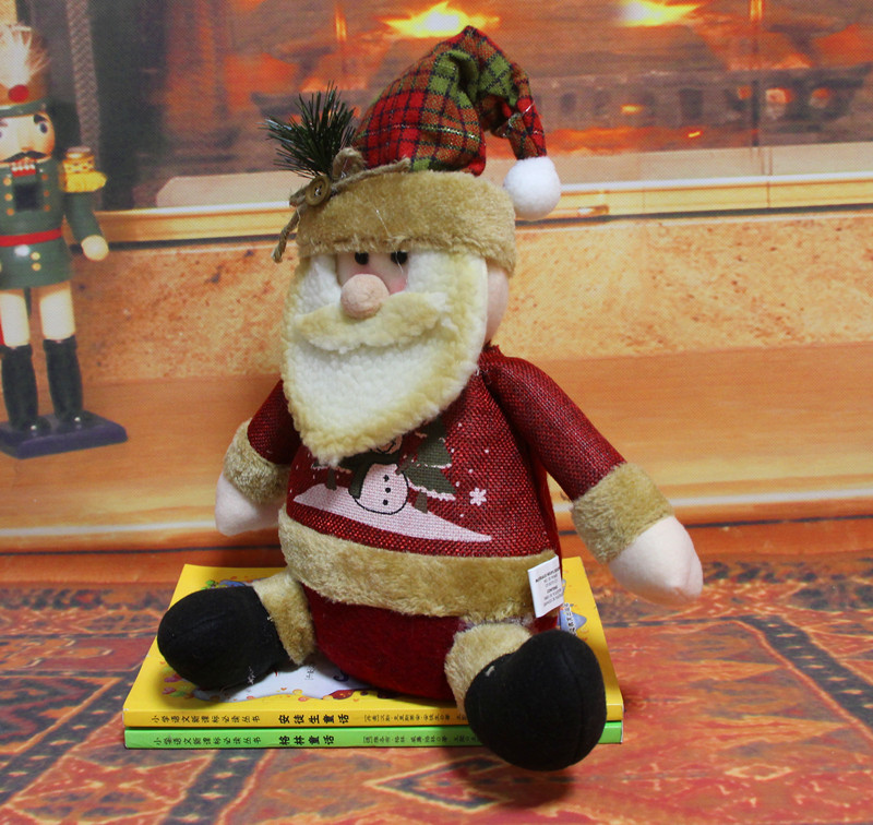 新款麻布出口歐美圣誕坐姿老人 雪人 圣誕節日用品圣誕裝飾品