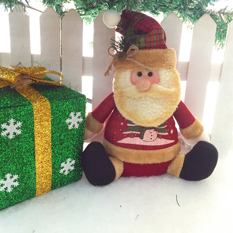 新款麻布出口歐美圣誕坐姿老人 雪人 圣誕節日用品圣誕裝飾品