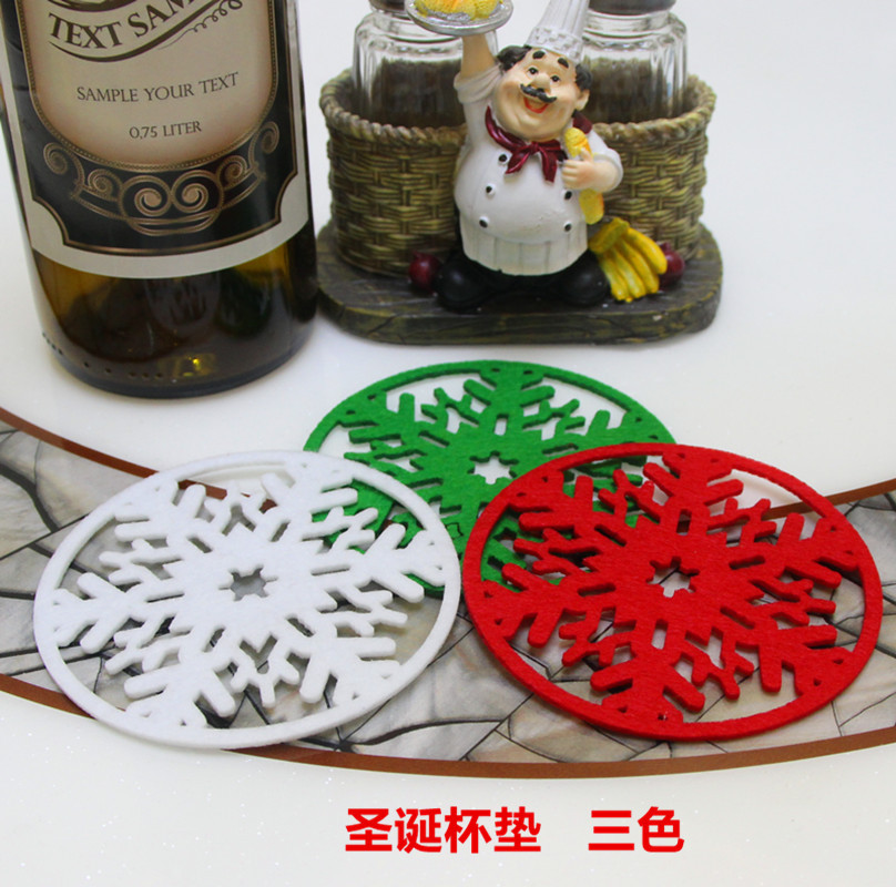 圣誕杯墊 家居飾品 雪花杯墊 毛氈杯墊 無紡布杯墊 圣誕節日