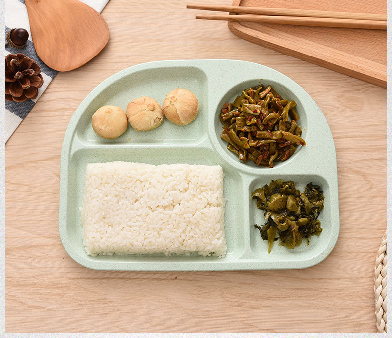 小麥秸稈分隔餐盤 創意半圓造型分隔餐盤 盤子