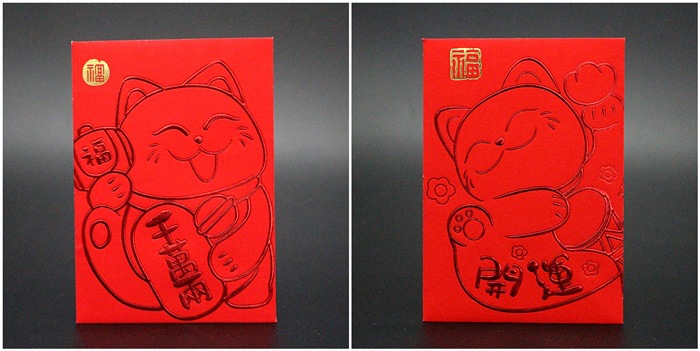 雞年新年招財貓卡通紅包利是封可定做創意個性logo紅包利是封