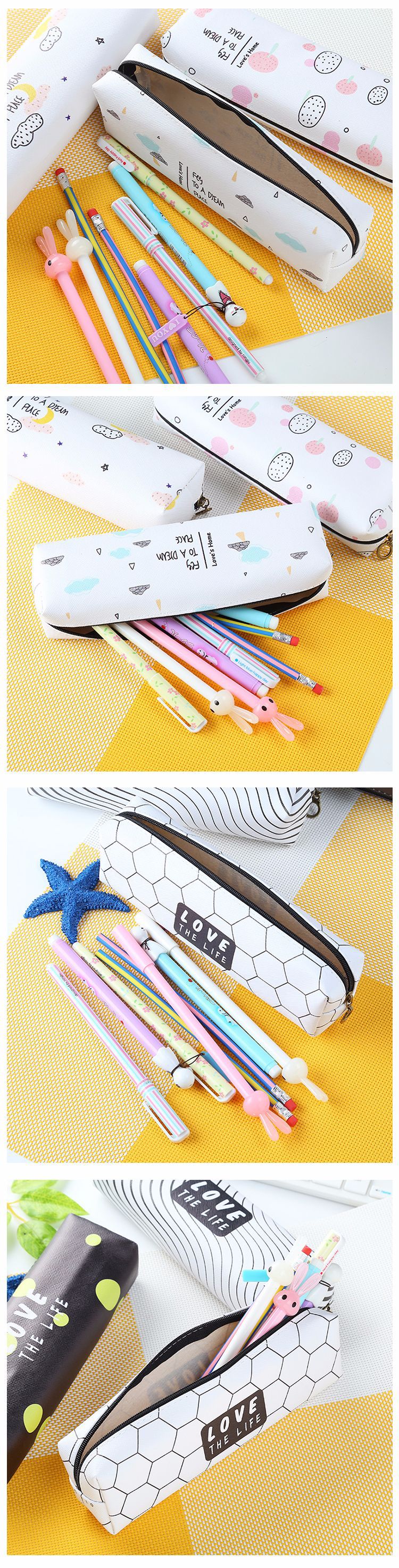 韓國創意文具 簡約小清新LOVE筆袋 男女學生大容量文具袋學習用品