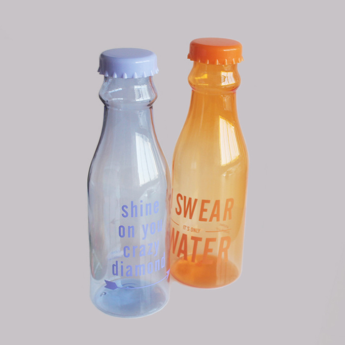 雙蓋吸管隨手杯 糖果色清新夏天汽水瓶便攜水杯 可愛塑料杯