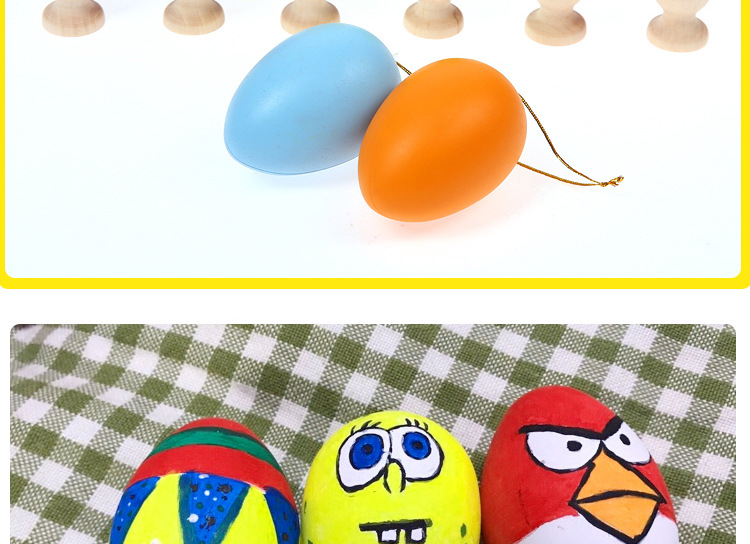 復活節彩蛋 DIY實木仿真彩繪雞蛋 手工彩繪雞蛋