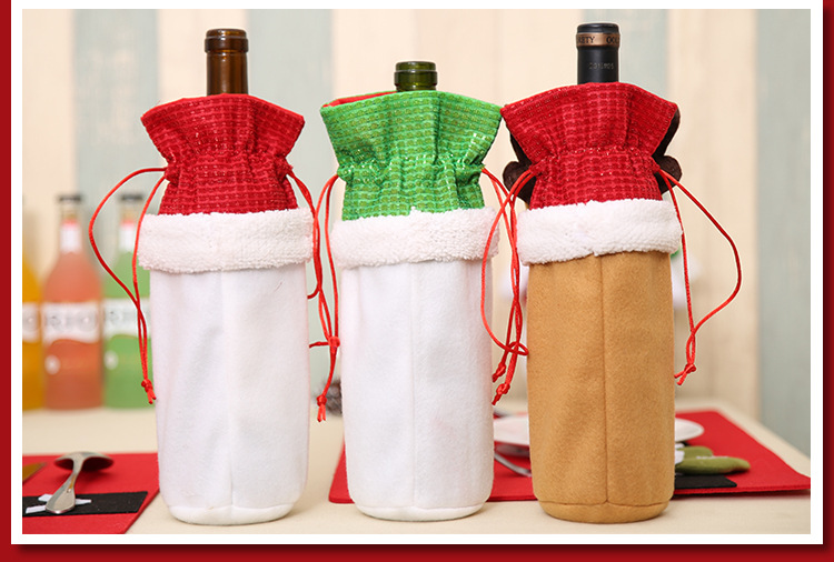 新款圣誕用品 圣誕酒瓶袋 圣誕老人酒袋 圣誕家居裝飾