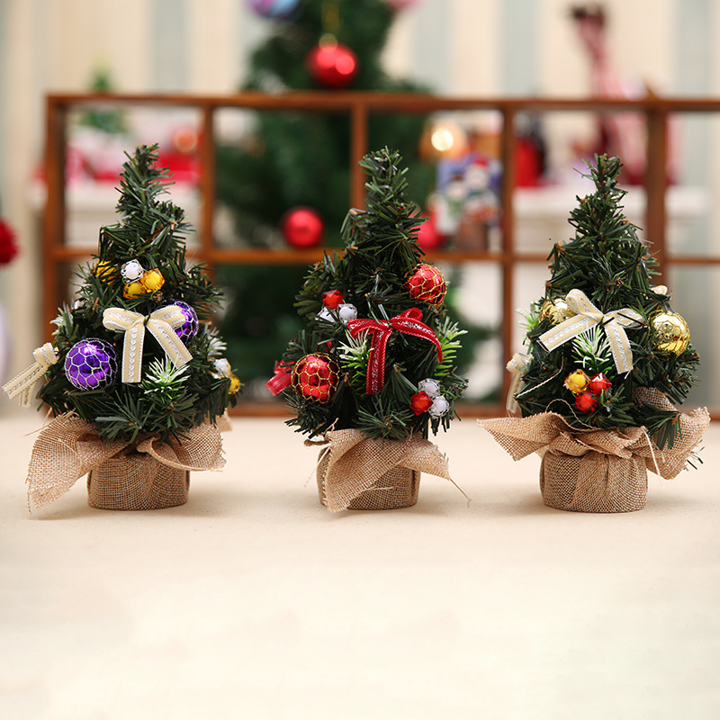 (3入)迷你裝飾聖誕樹 聖誕節桌面擺飾 聖誕樹裝飾用品 20cm