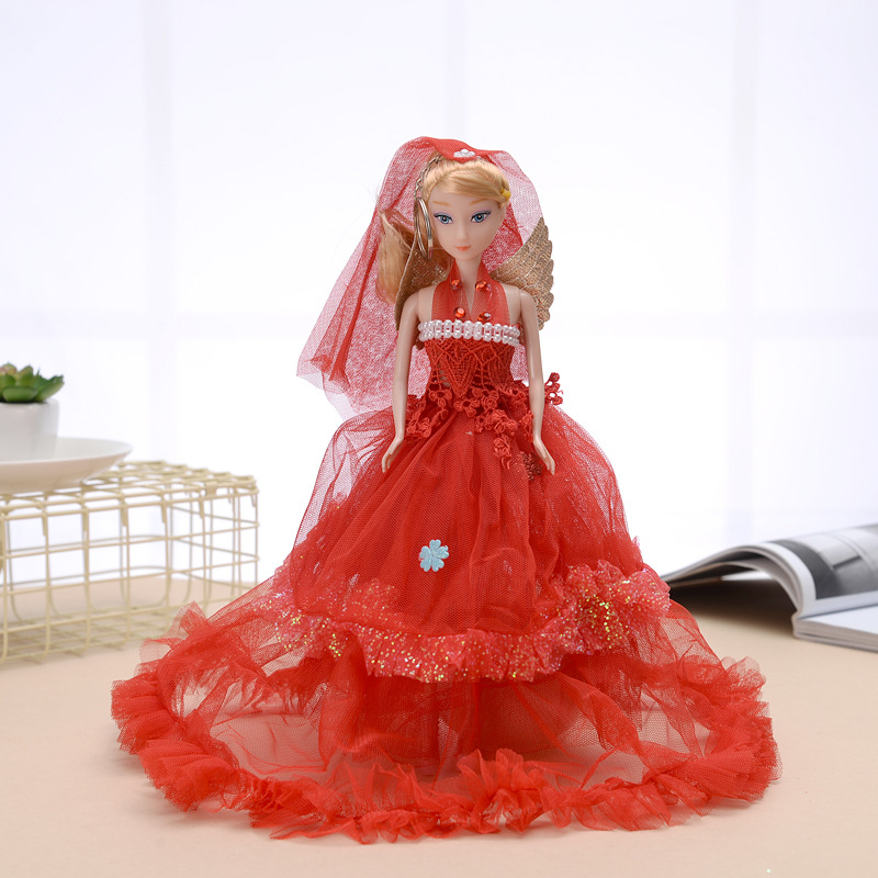 時尚可愛新娘婚紗娃娃鑰匙扣掛件女孩玩具公仔禮品禮物包包掛件