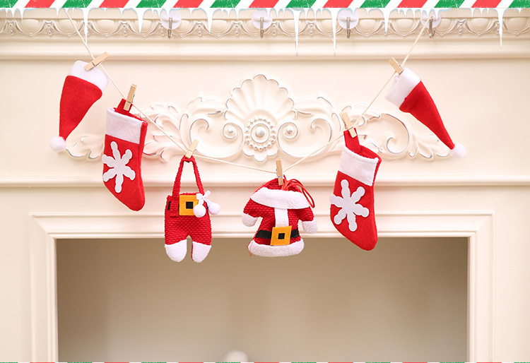 新款圣誕節日用品 圣誕節拉旗 圣誕壁爐裝飾 圣誕DIY拉旗