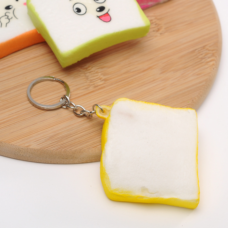 創意迷你香味仿真甜甜圈面包鑰匙圈香蕉手機包包掛件鑰匙扣
