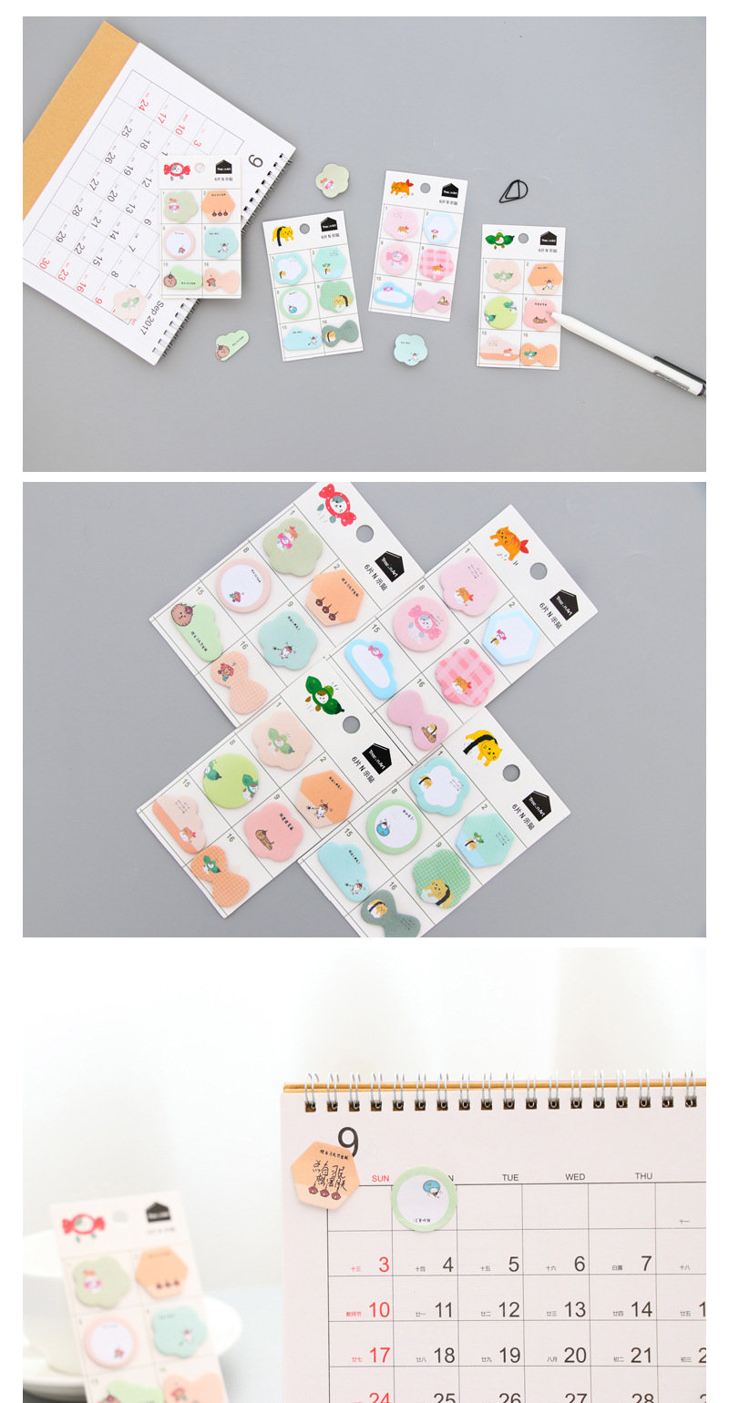 韓版文具可愛豌豆貓N次貼 創意卡通便利貼小便簽便條6條貼紙批發