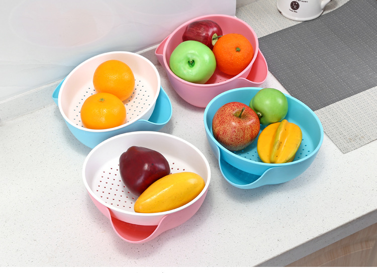 2547 塑料懶人果盤瓜子可拆雙層糖果盤圓形水果盒瓜子水果收納盒