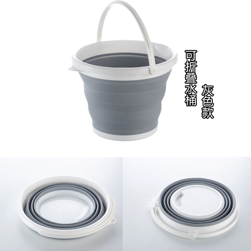 可折疊矽膠收納水桶 戶外必備收納桶 10ML大號摺疊水桶