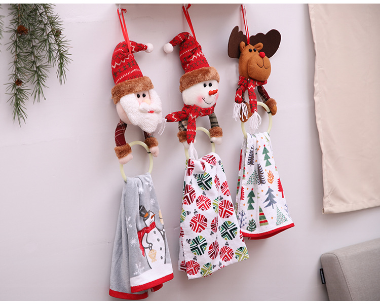 外貿爆款圣誕節裝飾用品圣誕衣服餐巾圈居家掛件毛巾圈創意裝扮品