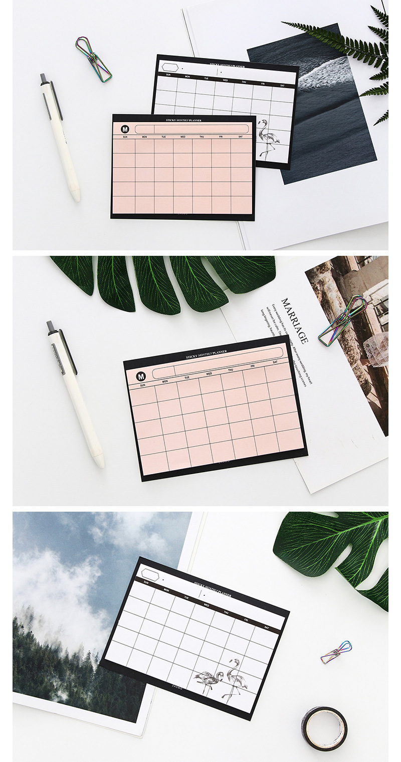 創意簡約桌面日程本 月計劃本 可撕便簽本工作效率總結計劃本批發