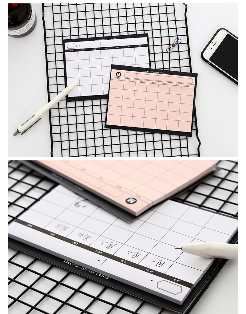 創意簡約桌面日程本 月計劃本 可撕便簽本工作效率總結計劃本批發