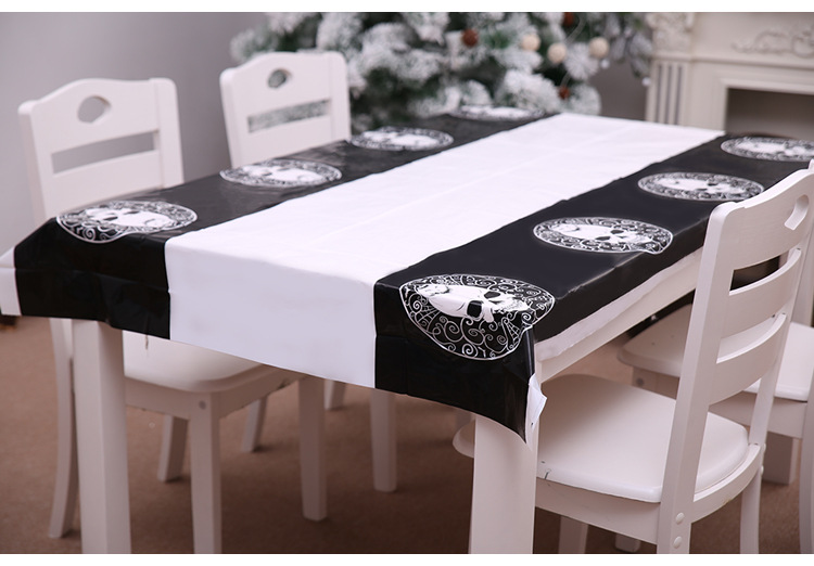 萬圣節裝飾用品 餐桌PE桌布防水桌墊 節日氣氛布置孰料長方形桌布