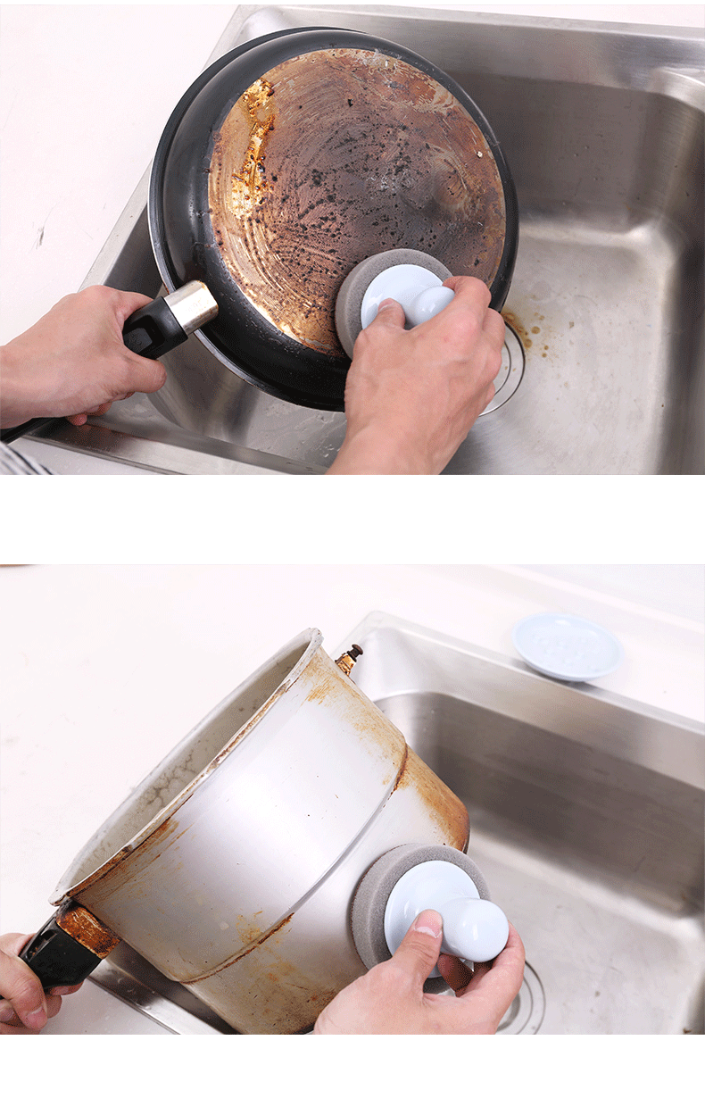 2311托盤海綿清潔刷 廚房鍋刷臺面去污除垢金剛砂海綿擦