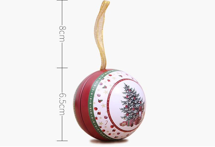 聖誕節必備 圓形馬口鐵盒 球狀糖果盒 聖誕裝飾用品
