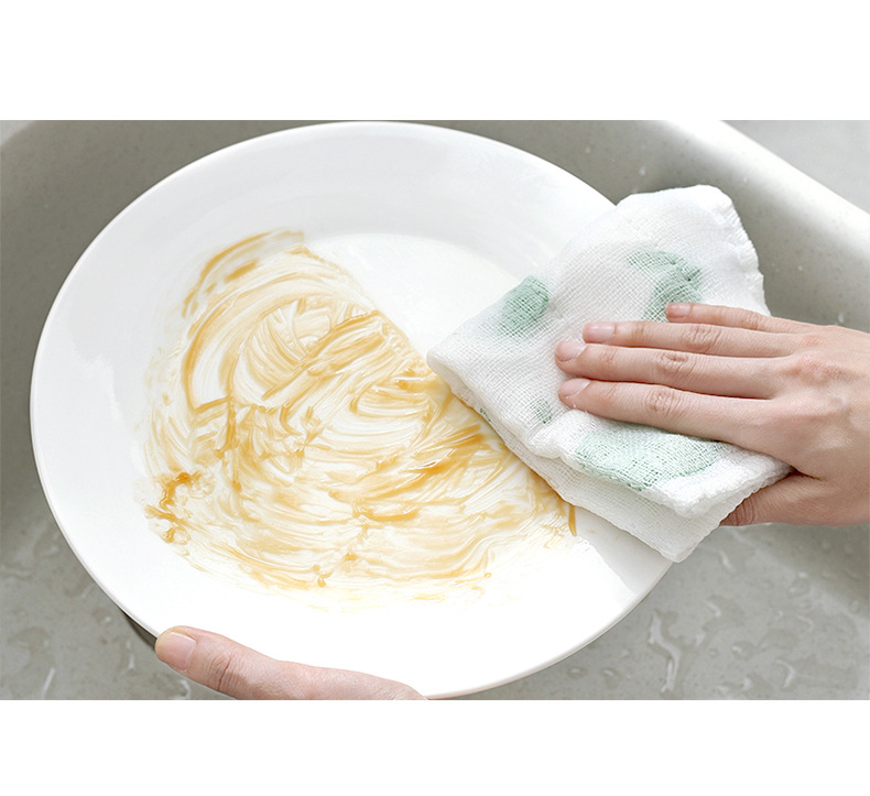 2353創意廚房木纖維洗碗布 家用清潔防油洗鍋巾加厚8層印花 抹布