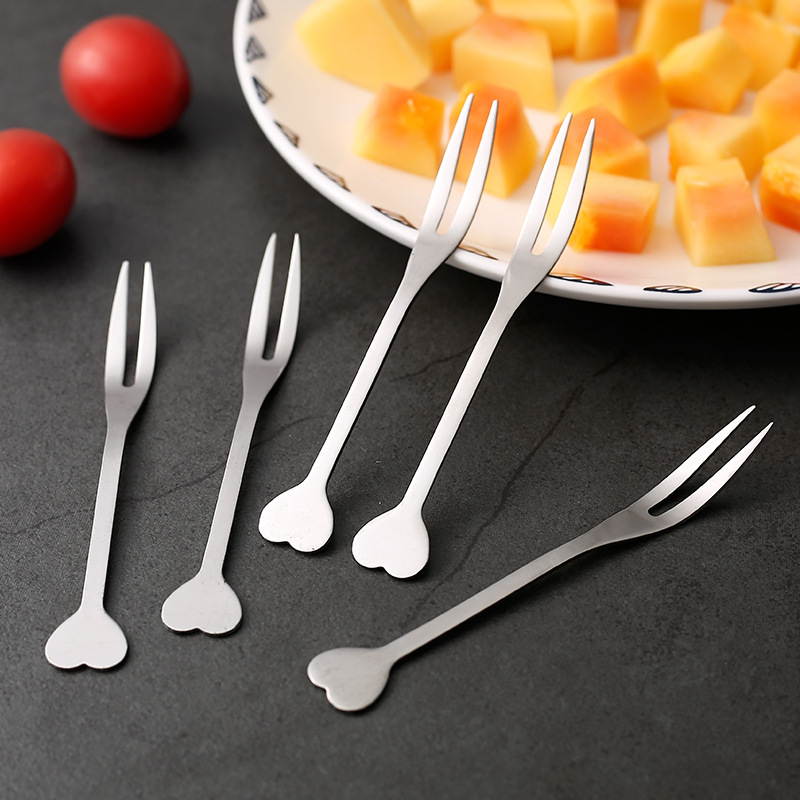 創意愛心造型水果叉 廚房必備餐具 小叉子