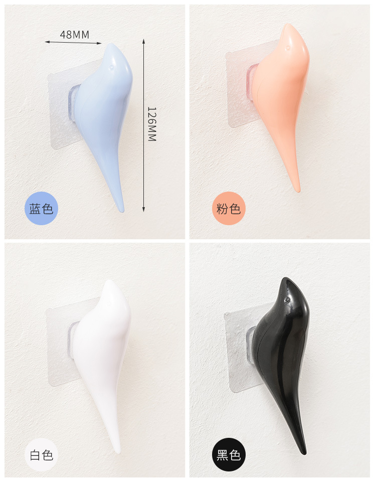 創意立體壁掛式小鳥造型掛勾 臥室門後掛勾 衣服掛勾
