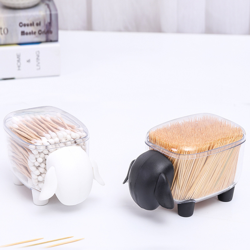 小綿羊棉花棒收納盒 創意造型牙籤盒 儲物...