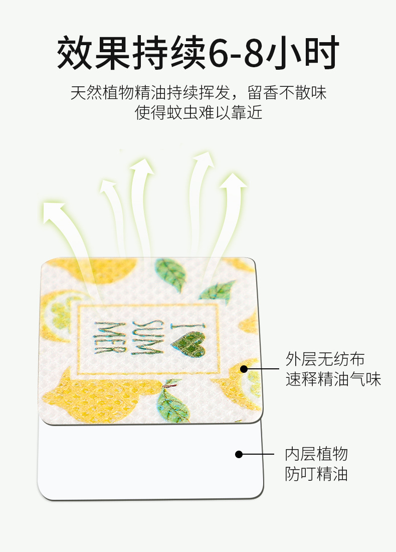 可愛圖案防蚊貼18枚 植物精油驅蚊貼片隨身包