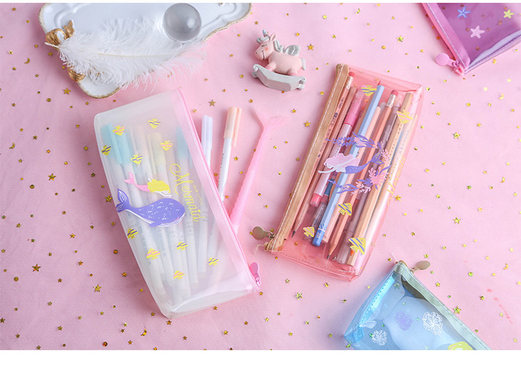 夢幻美人魚筆袋 PVC文具收納袋 美人魚鉛筆盒