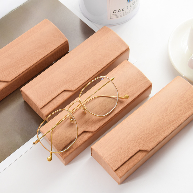 小清新復古木質眼鏡盒 文藝眼鏡收納盒 簡約眼鏡盒