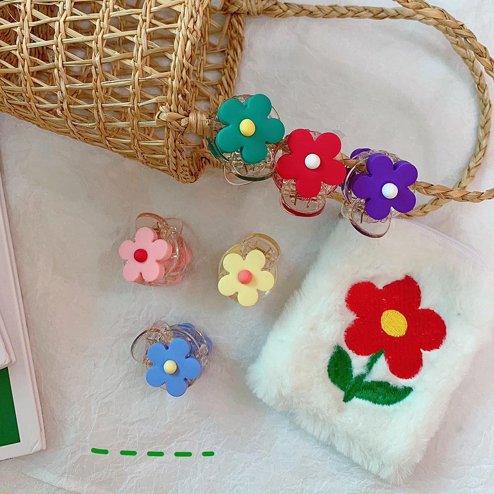 韓版泫雅花朵發夾可愛發飾糖果色小抓夾小花朵發卡網紅頭飾小夾子