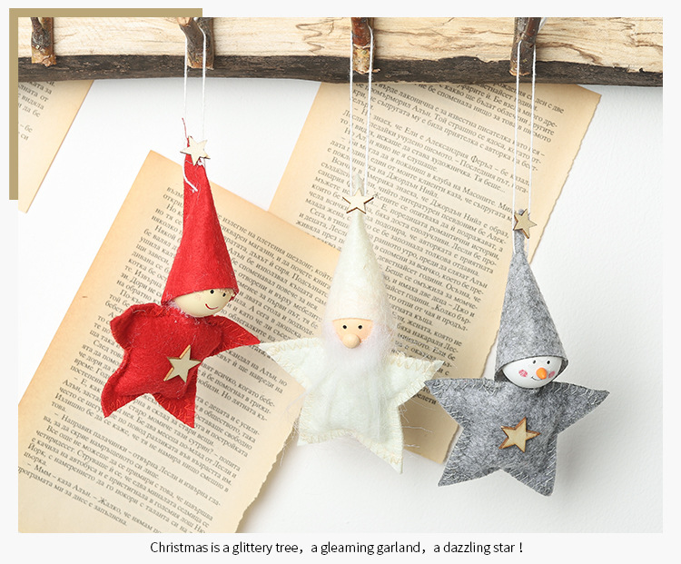 聖誕樹星星造型娃娃吊飾 創意聖誕節必備裝飾用品 小娃娃吊飾 