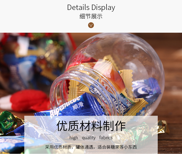 聖誕節透明糖果罐 聖誕老人雪人麋鹿企鵝薑餅人立體造型糖果盒 禮物罐