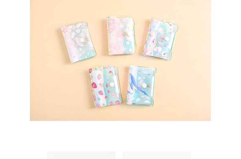 鐳射櫻花草莓系列卡包 可愛少女心卡片收納包 卡片信用卡悠遊卡套