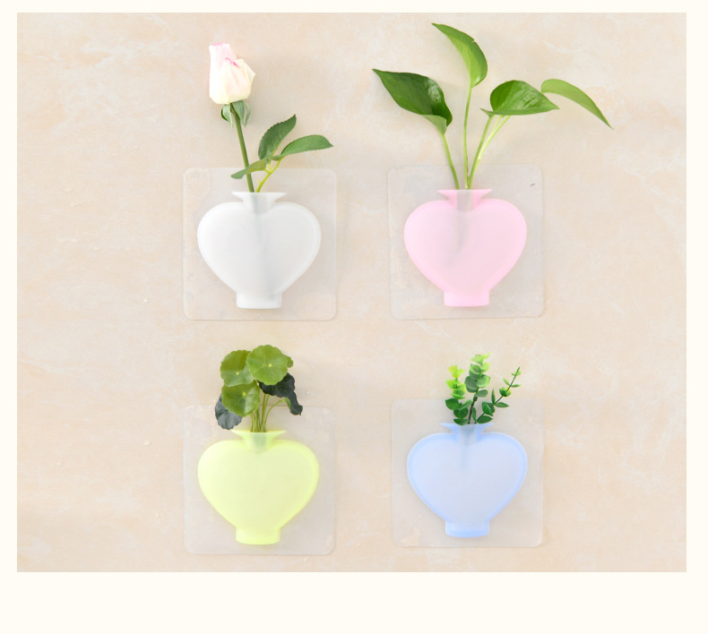 壁掛式矽膠花瓶 居家裝飾小花瓶牆貼 創意矽膠花瓶貼