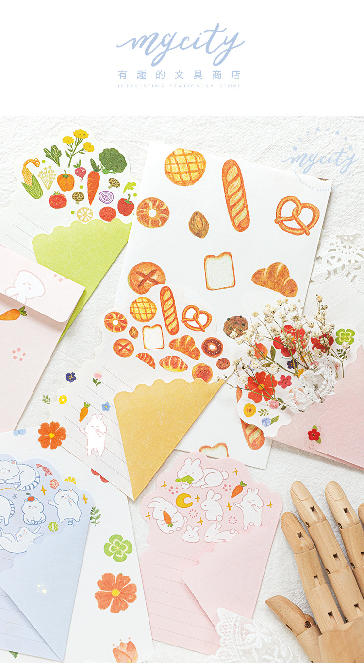 創意花束造型卡片 花束系列賀卡 手帳裝飾便條紙 信紙