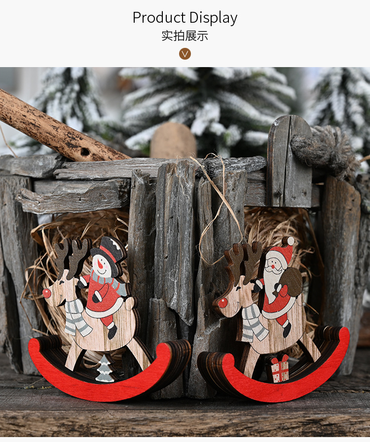 木質麋鹿不倒翁裝飾用品 聖誕節必備木質裝飾 聖誕老人雪人麋鹿裝飾