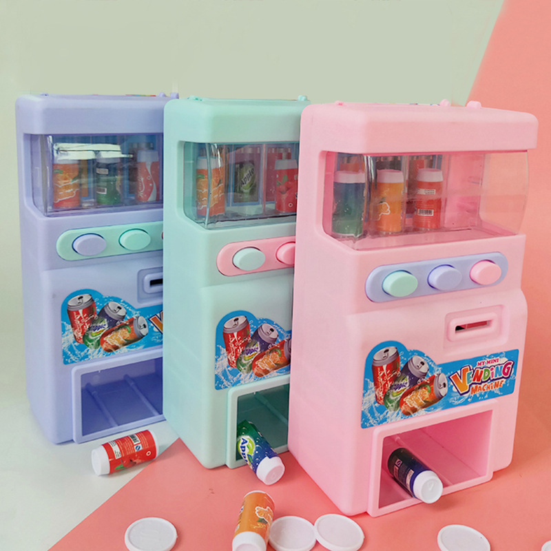 大號仿真迷你飲料自動販賣機 自助飲料機 小玩具 投幣式飲料機玩具