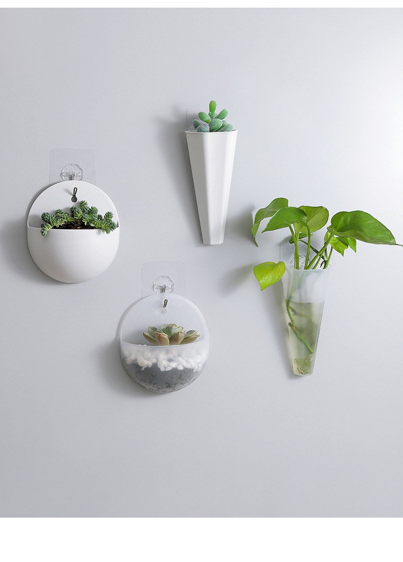 造型壁掛式花盆 塑膠牆面裝飾花瓶 綠美化小清新花盆 創意多款造型花盆