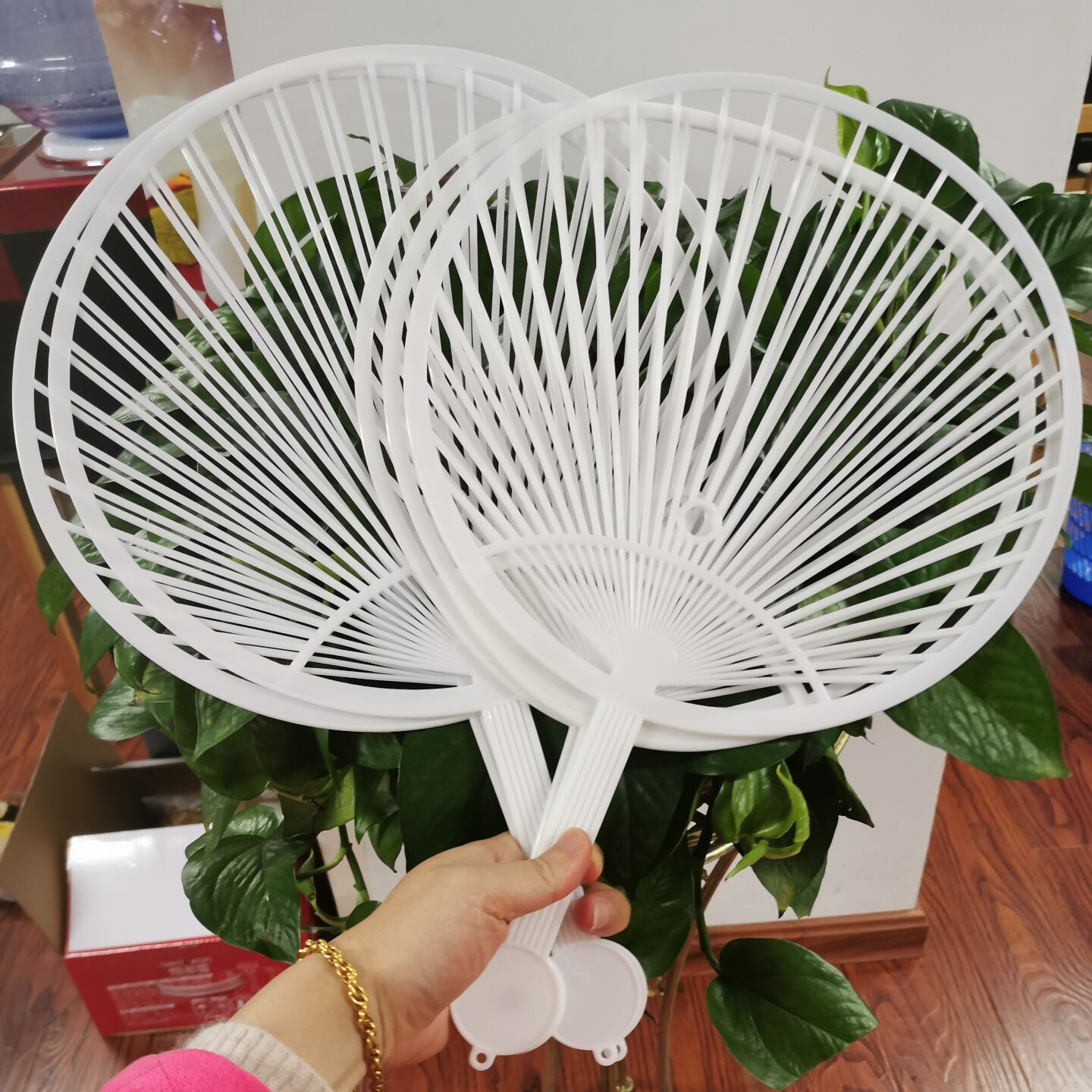 【大量客製】PP塑膠廣告團扇 - 企業學校活動宣傳