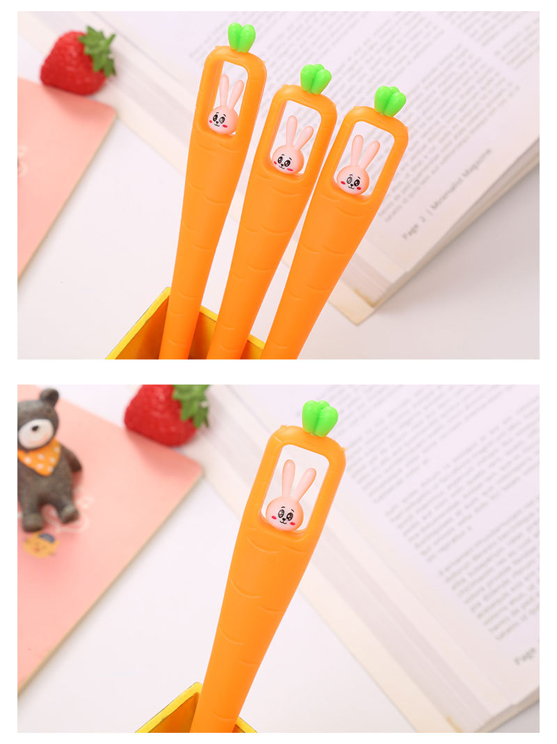 兔子胡蘿蔔中性筆 創意胡蘿蔔造型中性筆 可愛小兔子原子筆 辦公文具 學生文具