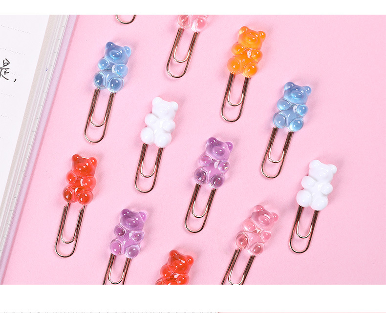 小熊軟糖迴紋針 可愛造型彩色小熊迴紋針 辦公學生必備文具 2個裝