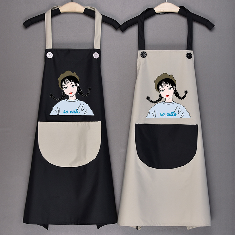 日式女孩防水圍裙 廚房必備時尚防水圍裙 家務工作圍裙
