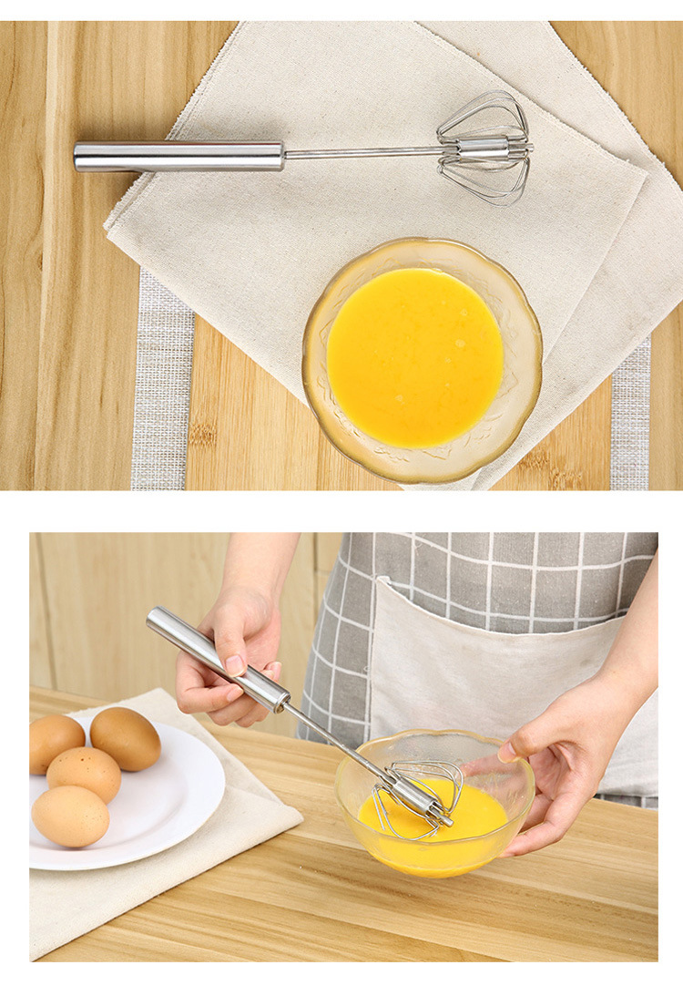 按壓式旋轉打蛋器 DIY不鏽鋼半自動打蛋器 烘焙必備打蛋器