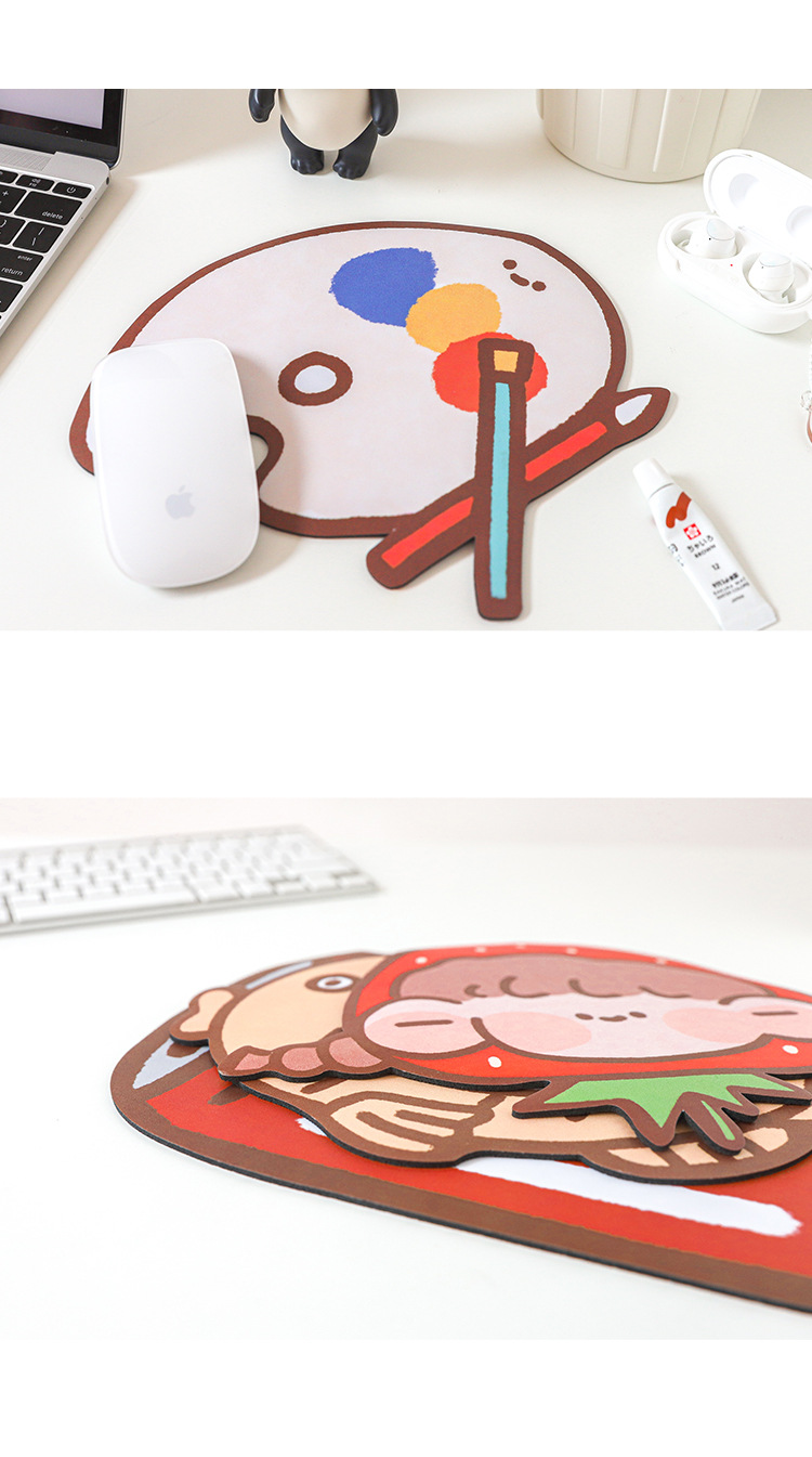 可愛造型滑鼠墊 小清新可樂鯛魚燒草莓滑鼠墊 桌墊筆電專用滑鼠墊