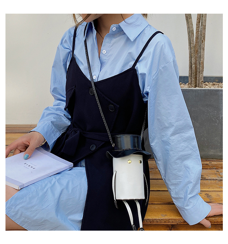 創意人物造型斜背包 時尚簡約單肩包 外出造型手機包 可愛造型包包