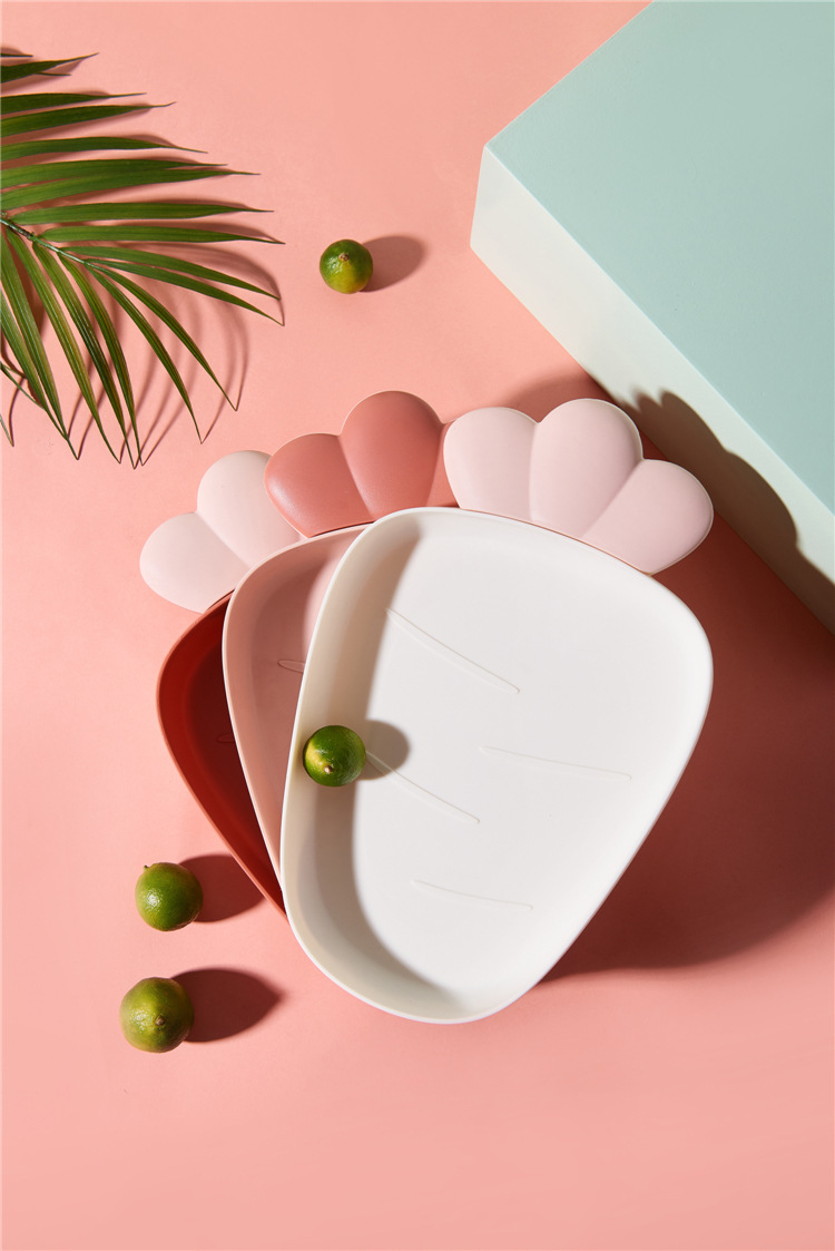 胡蘿蔔造型盤子 北歐風塑膠水果盤 零食瓜果收納盤 創意造型果盤
