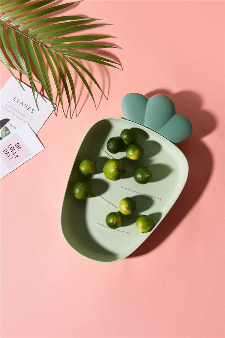 胡蘿蔔造型盤子 北歐風塑膠水果盤 零食瓜果收納盤 創意造型果盤
