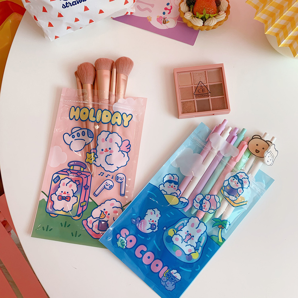 可愛小兔子夾鏈袋 創意兔子印花密封袋 口罩收納袋 包裝糖果袋 包裝袋 夾鏈袋