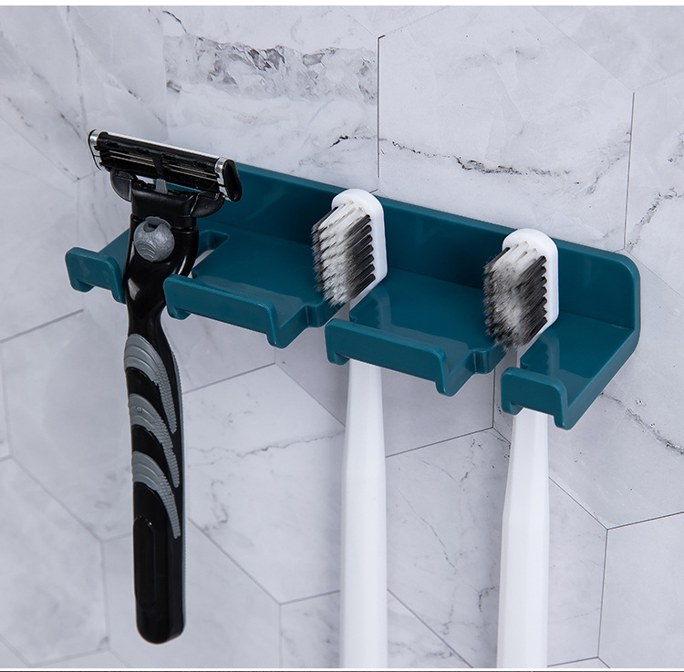 多功能牙刷掛架 壁掛式手機充電架 居家必備收納架 浴室牙刷架