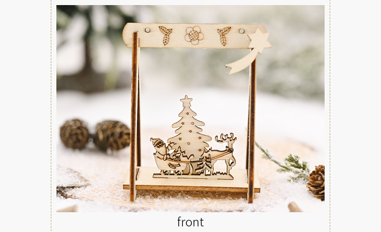 聖誕木質DIY小裝飾 創意聖誕老人小樹木質擺飾 聖誕節桌面小飾品